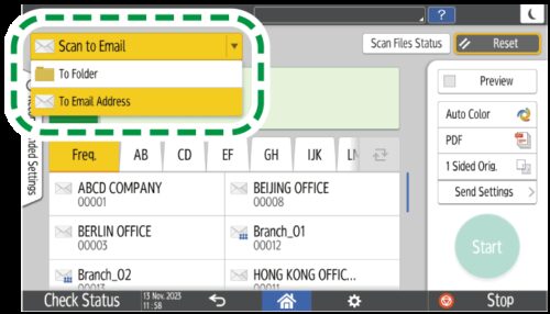 Operation panel screen illustration
