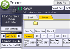 Hướng Dẫn Cài Đặt Scan To Folder Trên Máy Photocopy Ricoh Operation panel screen illustration