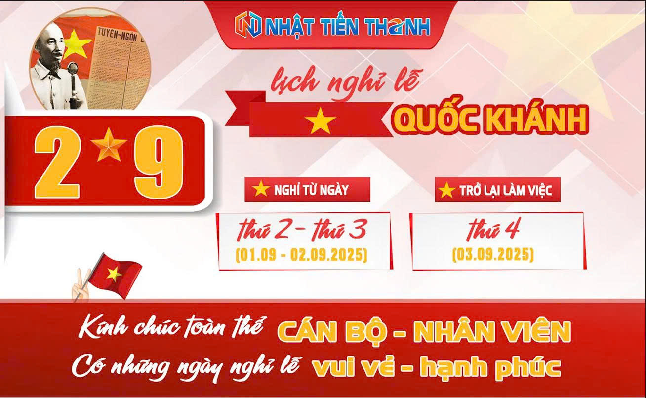 Thông Báo Lịch Nghỉ Lễ Quốc Khánh 2/9 Năm 2025 Thông Báo Lịch Nghỉ Lễ Quốc Khánh 2/9 Năm 2025
